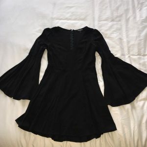 Express Black Flowy Sleeve Dress